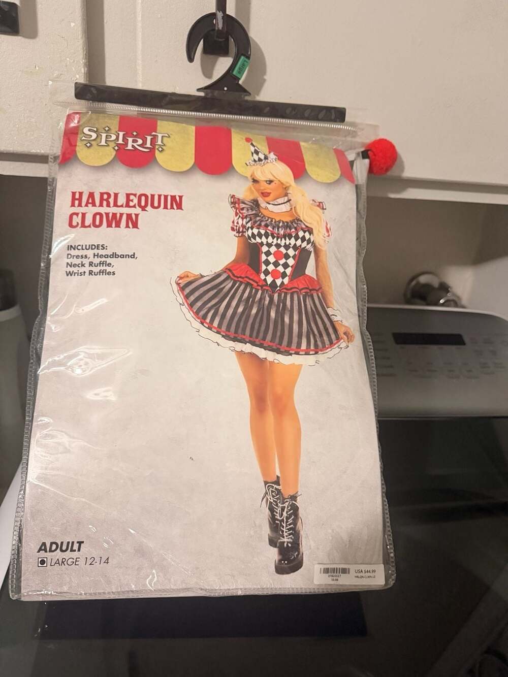 Spirit Halloween Harlequin Clown Costume Adult Large 12-14 - Picture 1 of 2